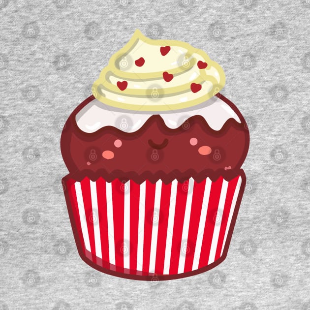 Red velvet cupcake doodle design by Marie.c.doodles